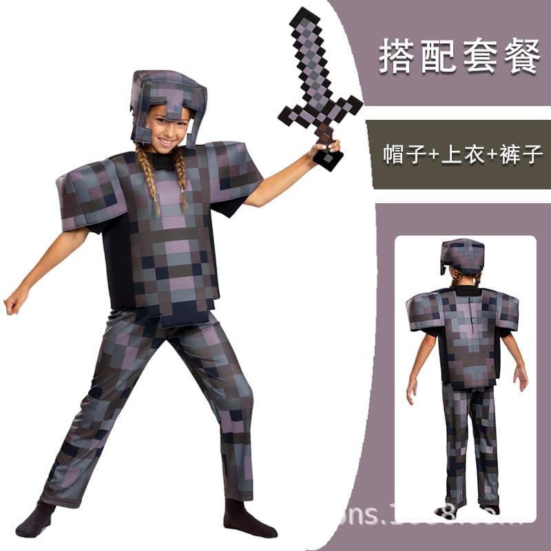 Minecraft Movie Halloween Minecraft Diamond Armor Cosplay Kids Performance Costume