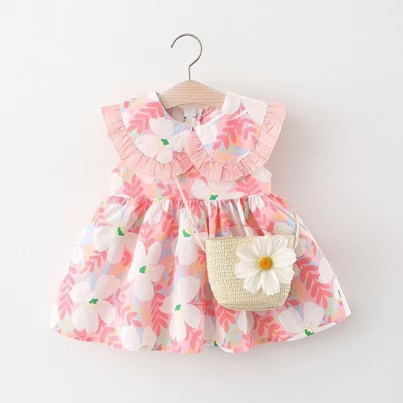 1-3 Years Girl Baby Summer Dress Little Girl Stylish Dress Summer Girl Floral Infant Princess Dress Trendy