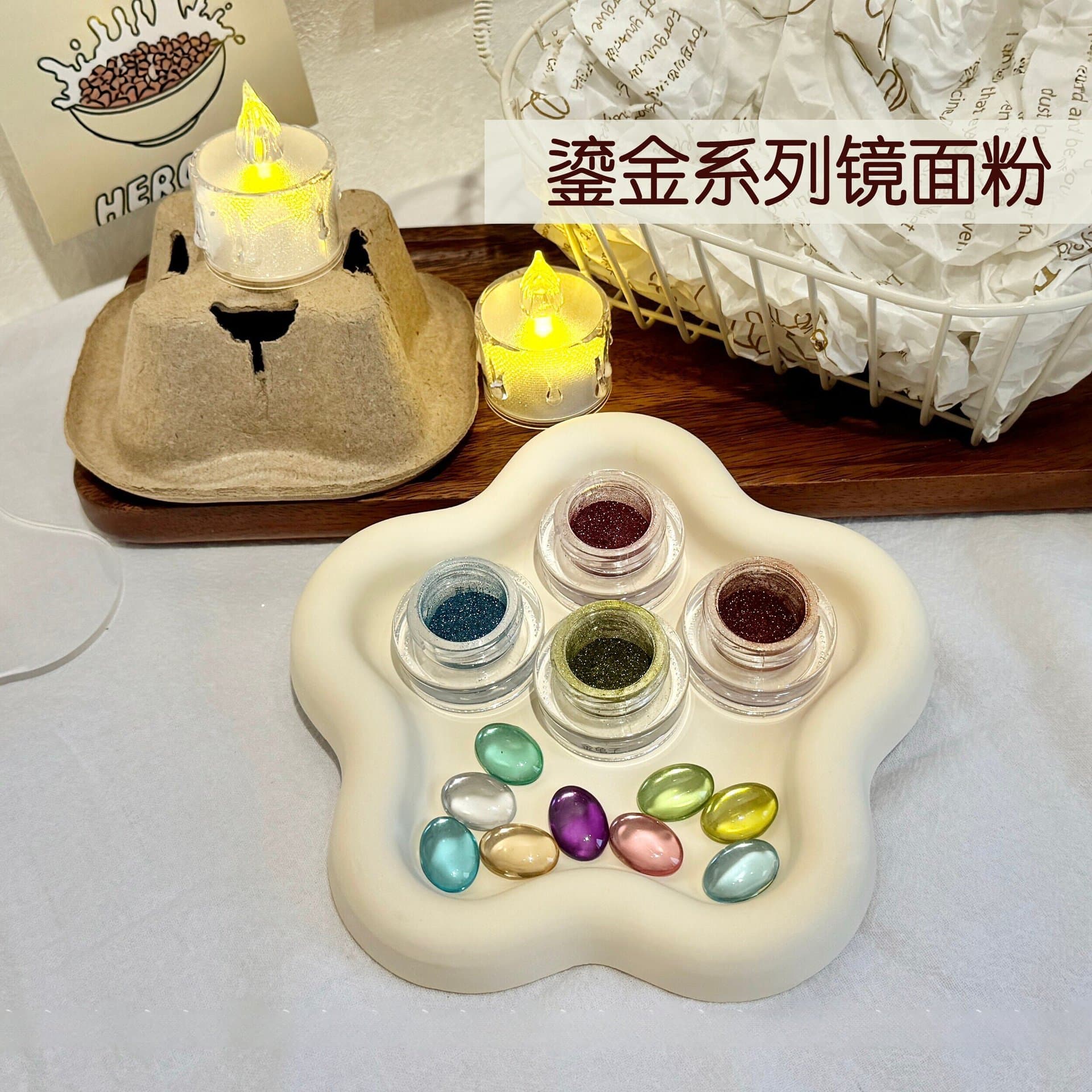 Manicure Magic Mirror Powder High-Bright Titanium Powder Tuhao Gold Water Ripple Super-Bright Mirror Powder Manicure Jewelry Boxed Wholesale