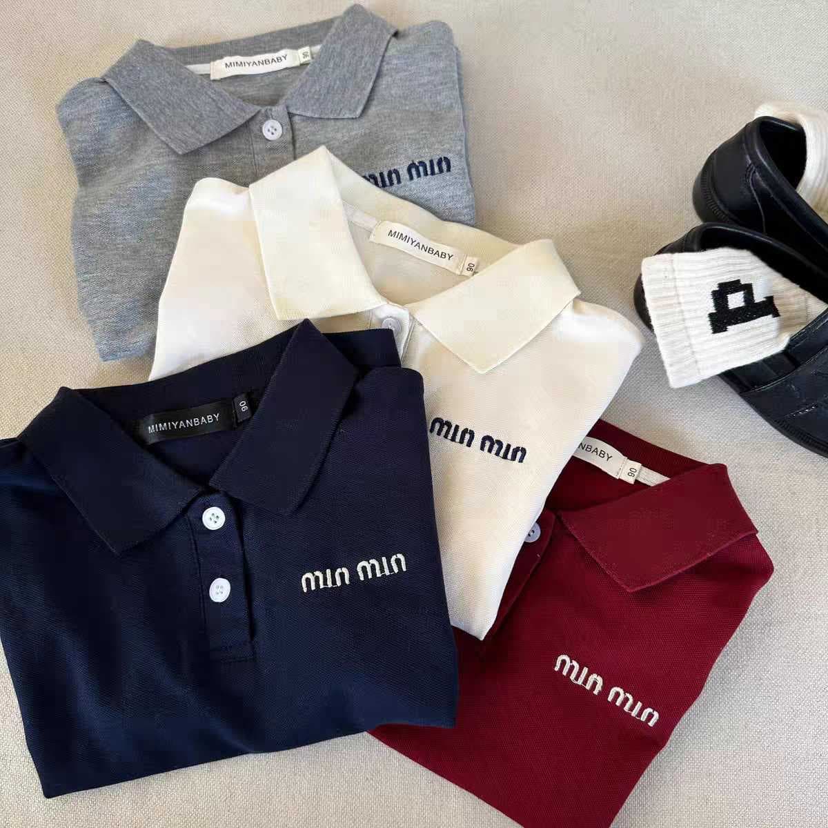 Summer Pique Cotton Children's Polo Shirt Simple 2025 Summer New T-Shirt Stylish Unisex Collared Top
