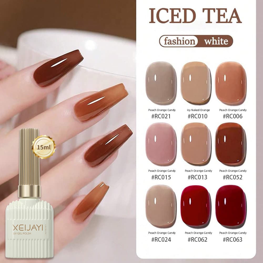 New Pure Desire Naked Tea Manicure Nail Polish Gel Set 9 Color Nail Polish Gel Nail Art Shop Suitable for Phototherapy Gel