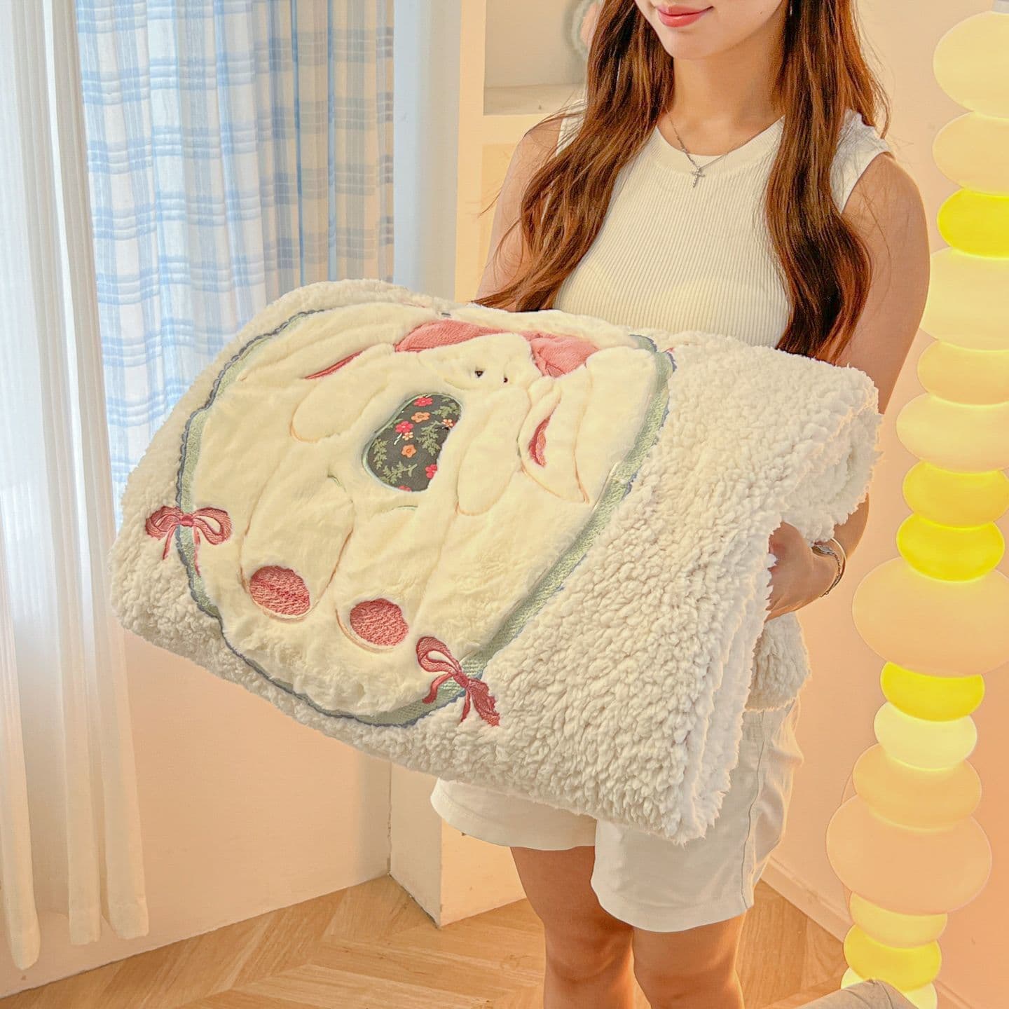 Milk plush throw winter thickened cover lamb fleece office nap blanket sofa cover coral fleece small blanket