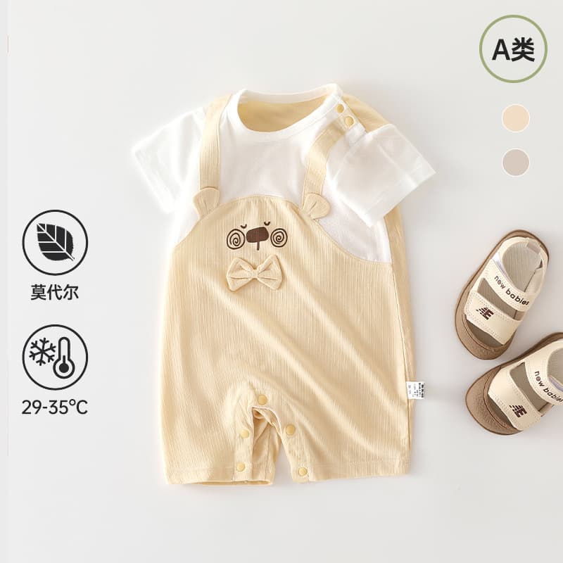 Baby one-piece short-sleeved romper, summer thin, super cute and cute going out clothes, summer clothes for one-year-old baby