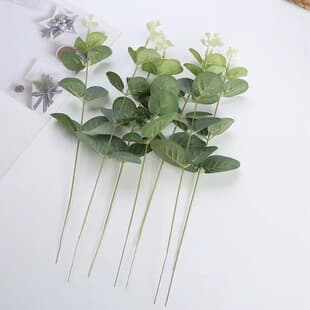 Artificial Single Eucalyptus Leaf, Ins-Style Wedding Flower Arrangement Accessory, Decorative Leaf for Floral Arrangements