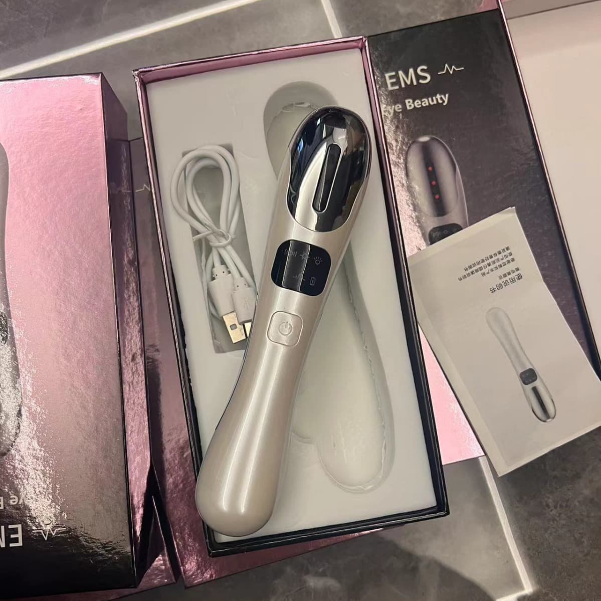 Microcurrent Smart Eye Massager with Chromatic Light, Vibration, and Wrinkle-Reducing Infusion