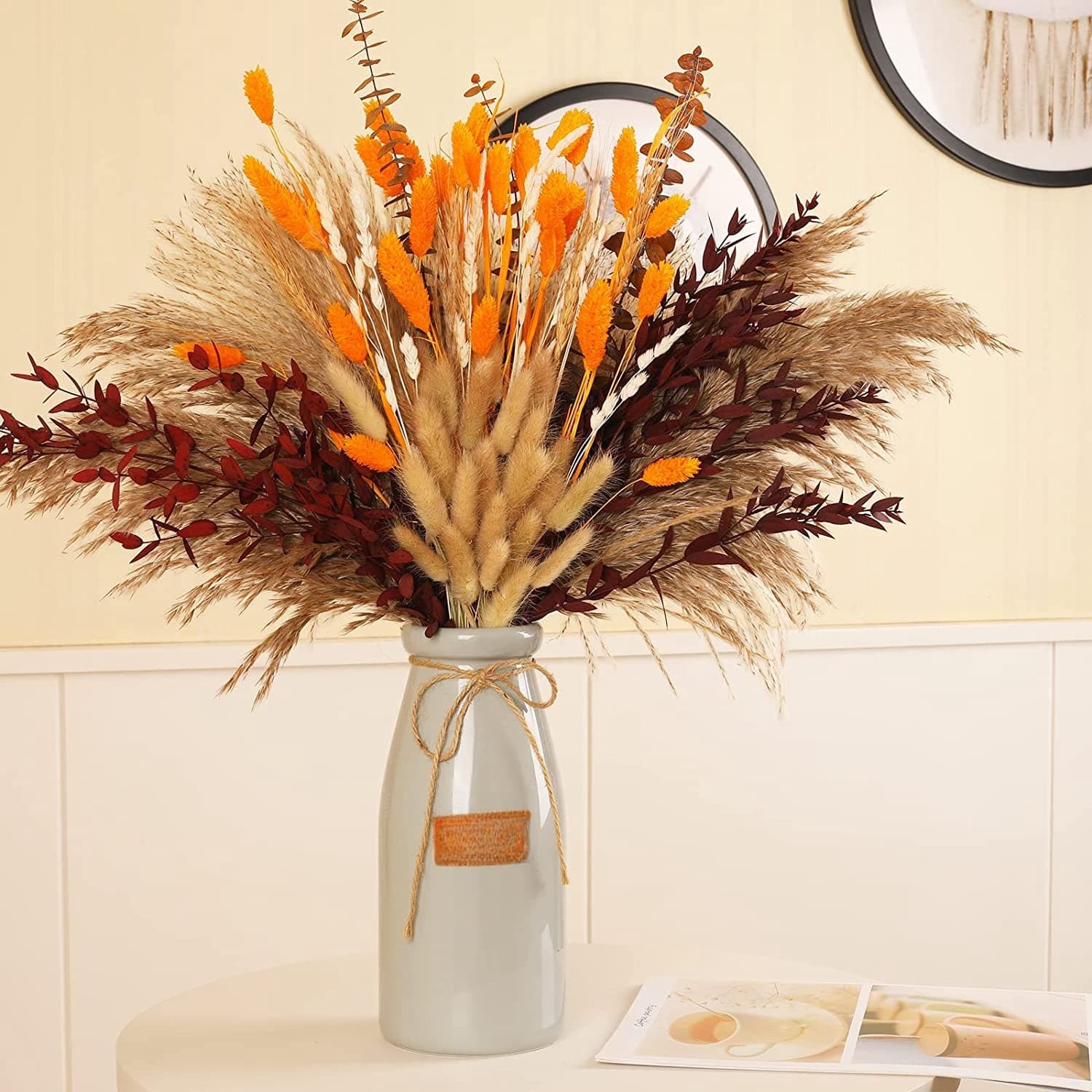 Wedding Soft Decoration Floral Arrangement Reed Dried Flower Dusting Small Reed Bouquet Ins Nordic Simple Style