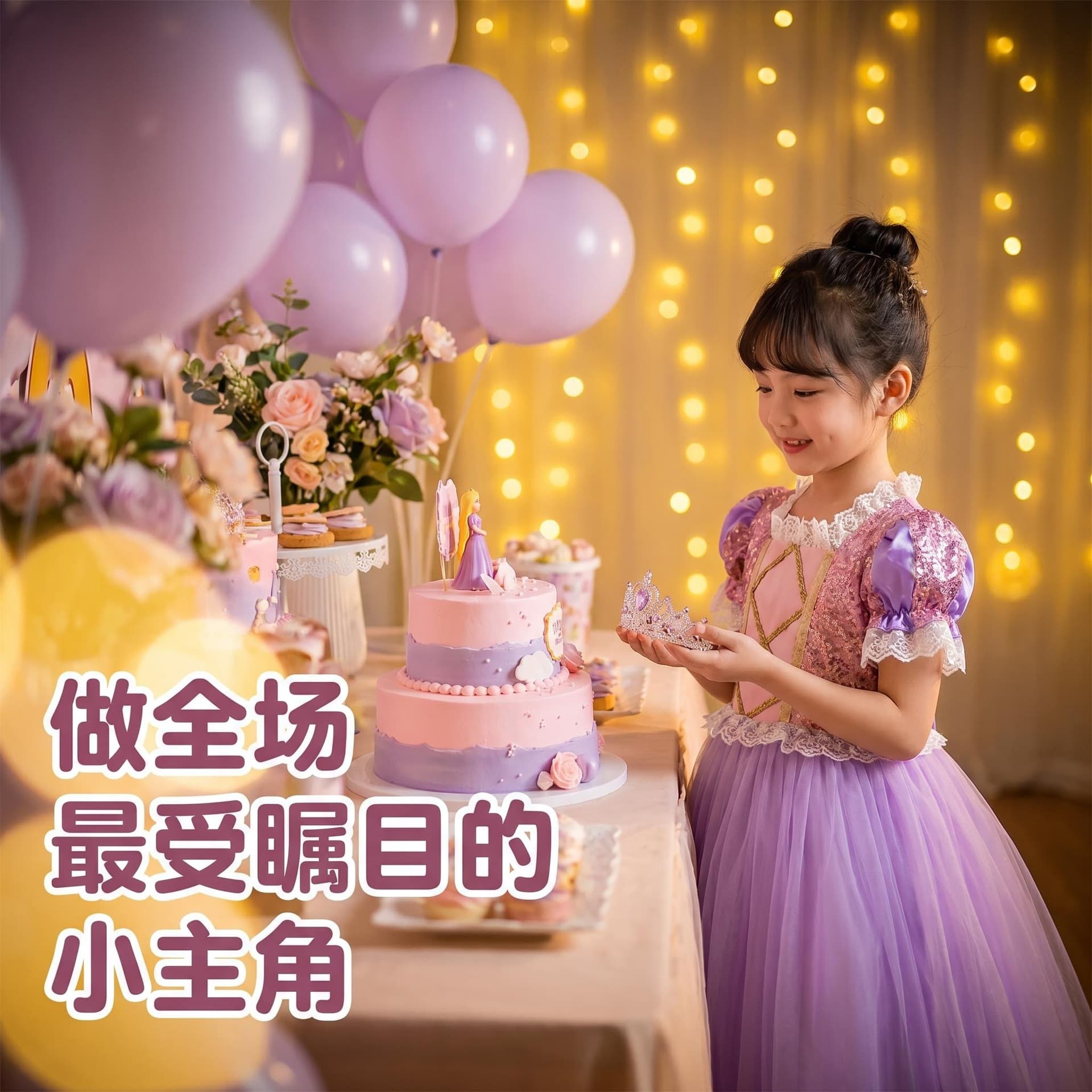 Children's Clothing Sophia Princess Dress Girls' Purple Tutu Dress Christmas New Year's Day Performance Costume Holiday Performance