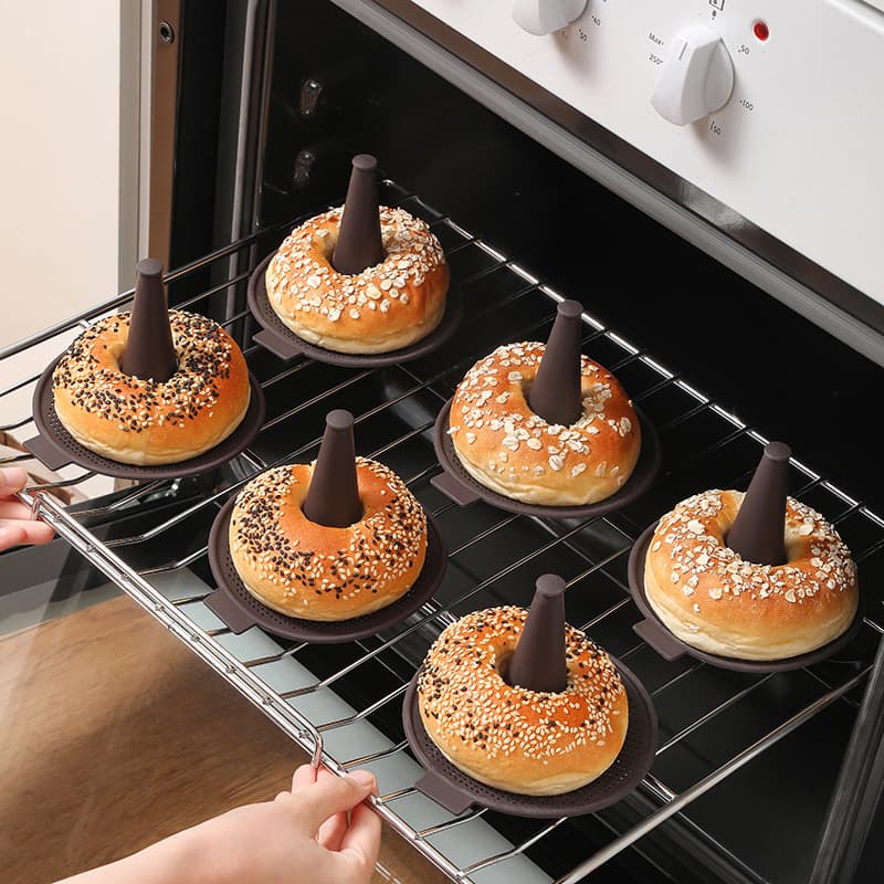 New Cross-Border Baking Tool 6-Piece Set Bread Donut Silicone Mold Baking Cake Mousse Pudding Mold
