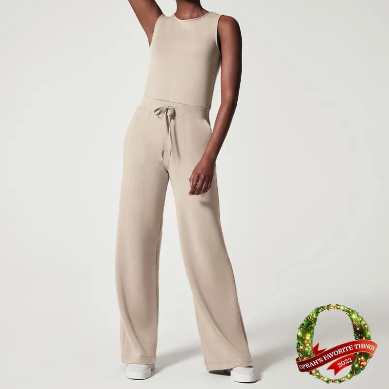 2023 Spring and Summer New Versatile European and American Fashion Slim Jumpsuit Sleeveless Solid Color Commuting Pants Jumpsuit