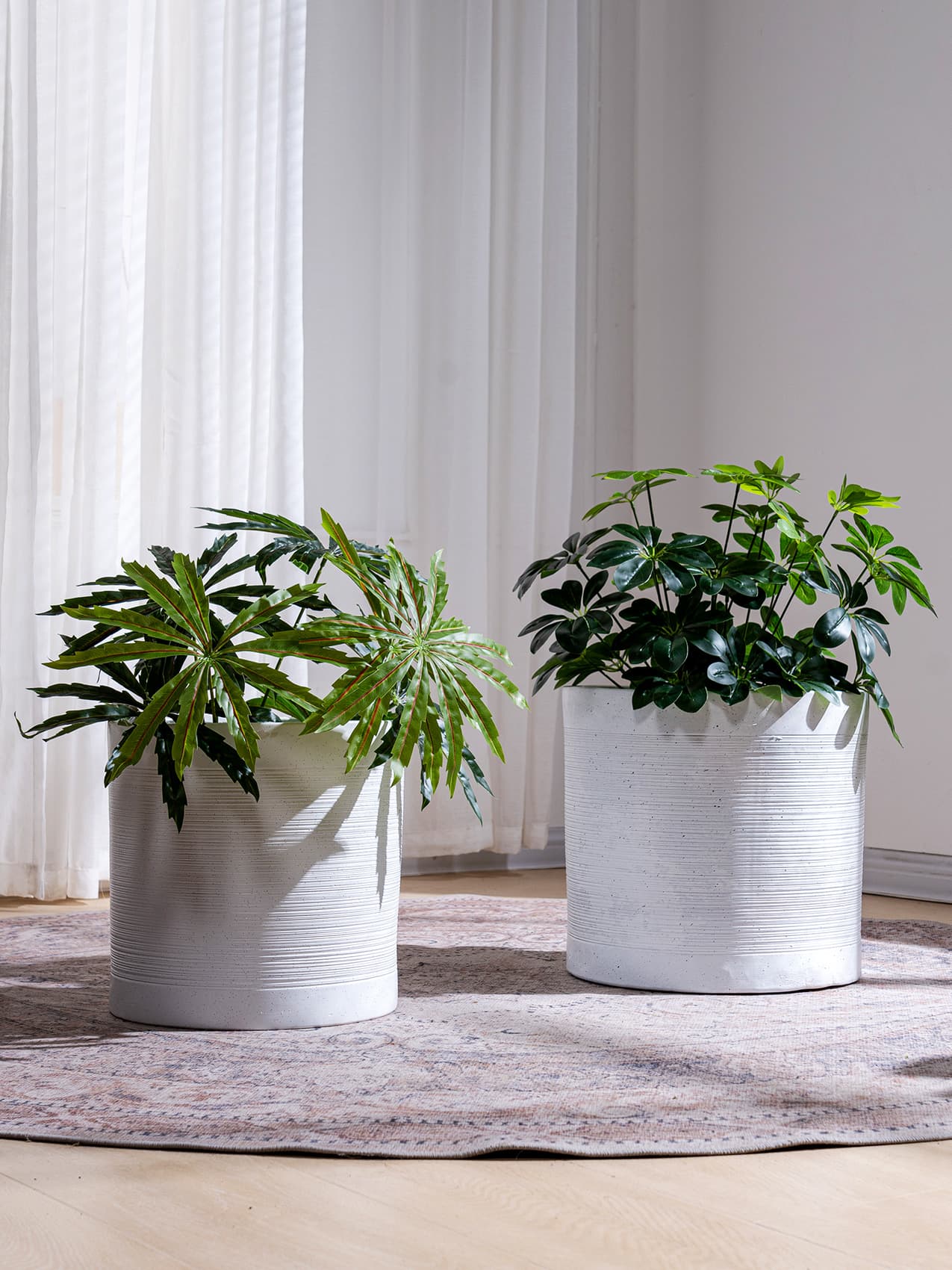 Large Diameter Magnesium Oxide Flower Pot for Living Room Balcony, Suitable for Growing Monstera, Money Tree, and Other Large Green Plants and Flowers as Floor-Standing Planters