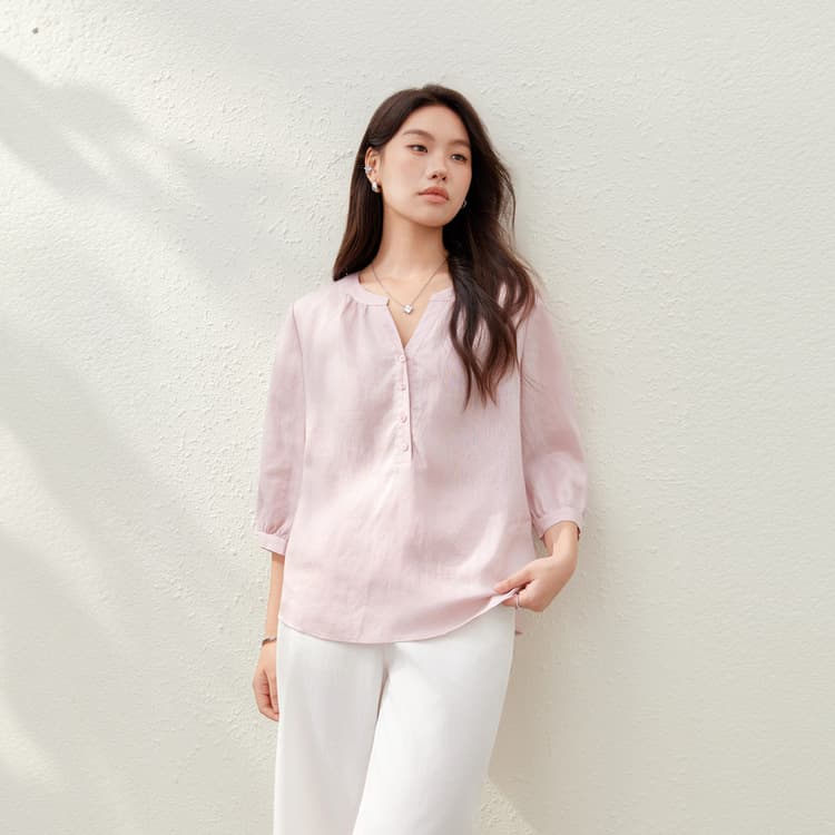 Lyocell Soft Comfortable Simple V-Neck Breathable Shirt - Xianlixiu Plus Size Women's Summer New Arrival