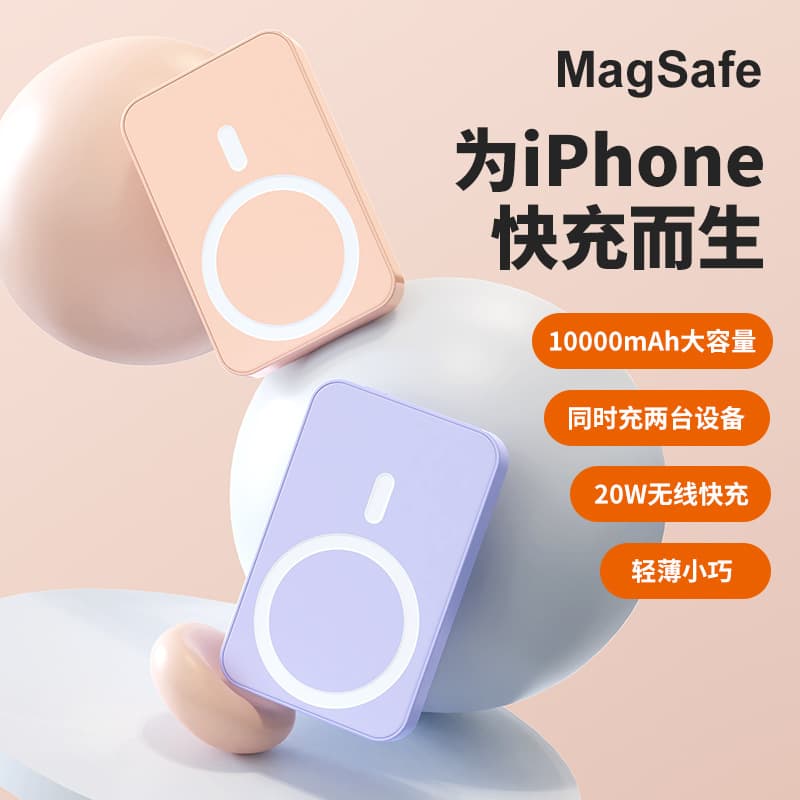 MagSafe Magnetic Wireless Power Bank for iPhone, PD20W Fast Charging, Portable Charger with Customizable Printing