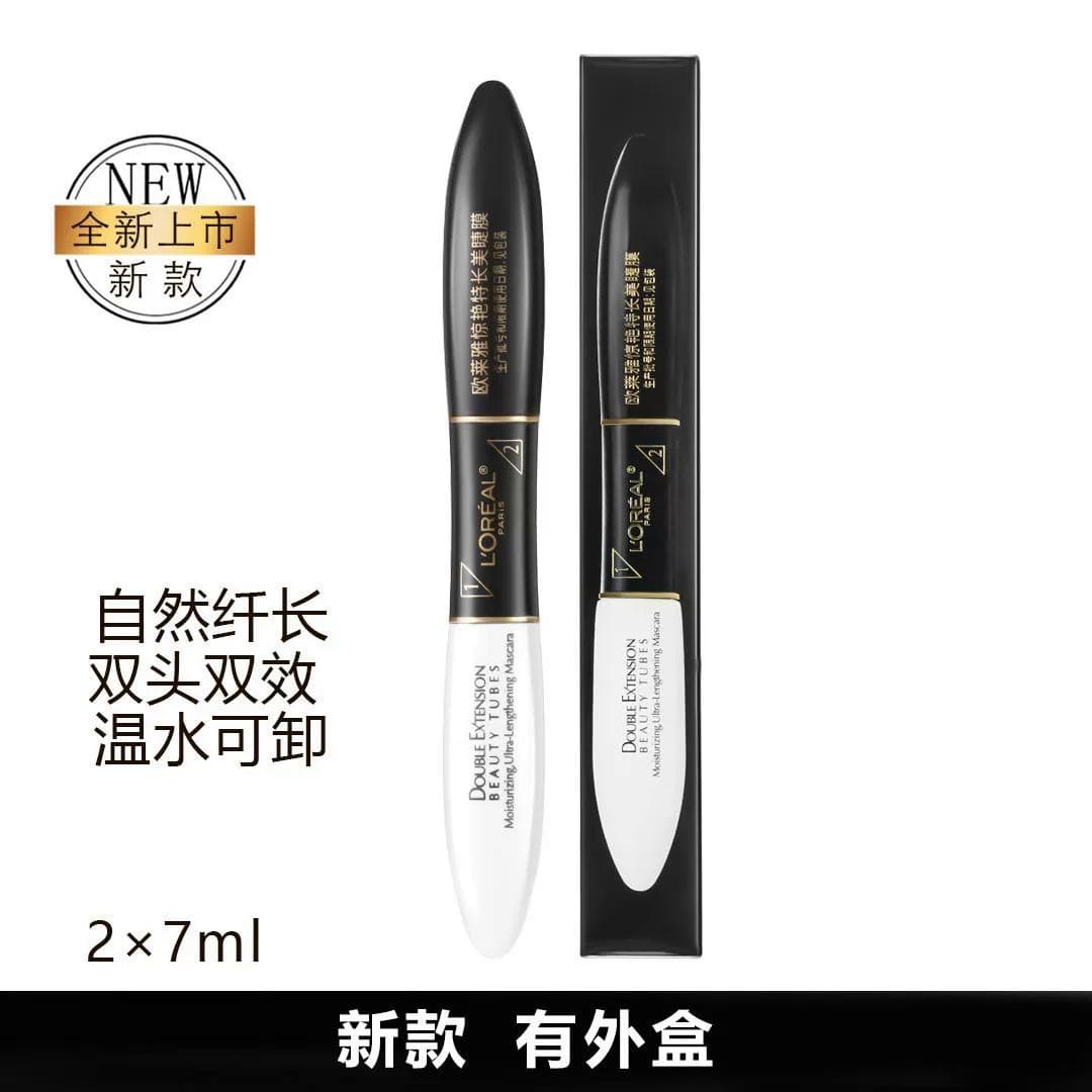 L'Oreal Telescopic Waterproof Mascara Long Lash Volumizing Curling Smudge-proof Double-ended Thickening Genuine
