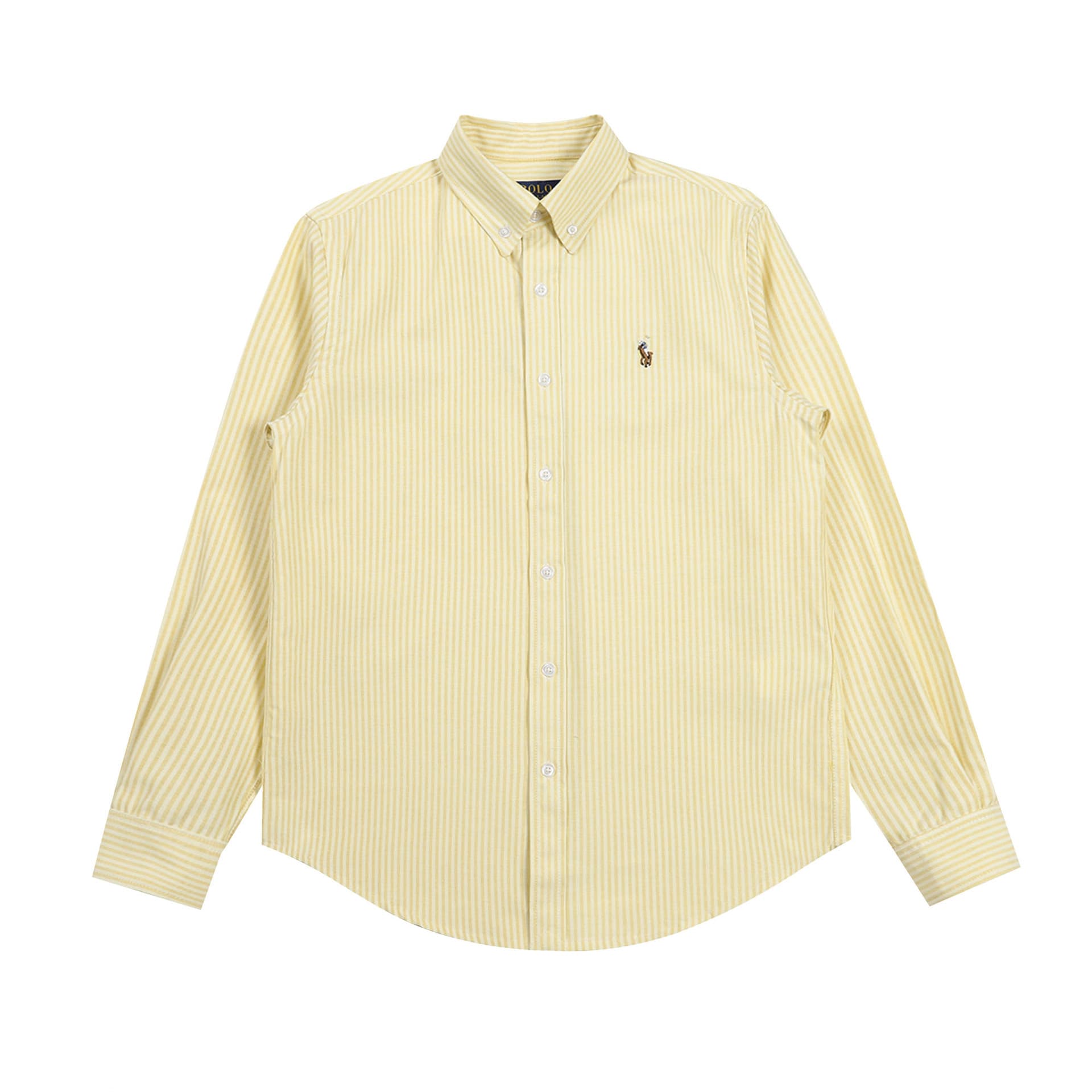 Cross-border RL Ralph Lauren Oxford Striped Logo Embroidery Button-down Long-sleeve Casual Shirt for Spring and Autumn