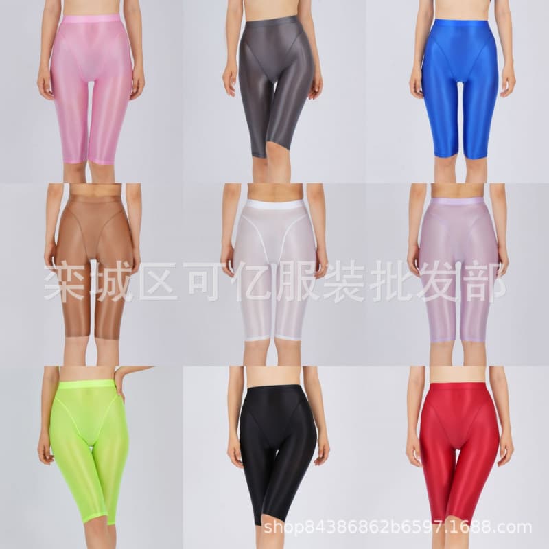 Sheer Shiny Silky Smooth Shorts Sexy Fake Panties Biker Shorts Amazon Cross-Border Plus Size 7212