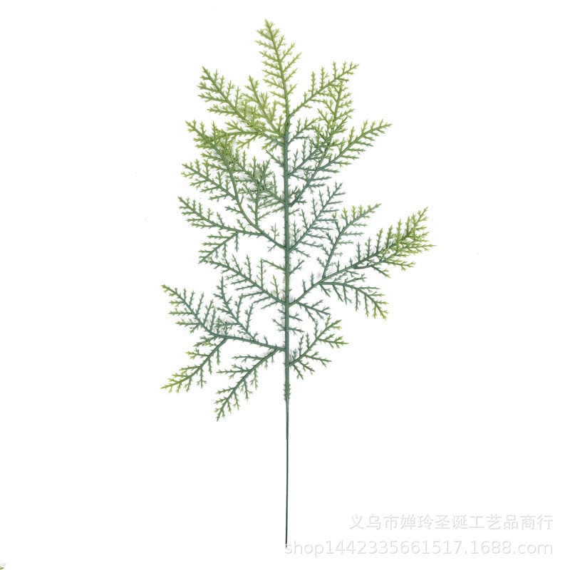 Cross-border Exclusive Artificial Pine Branch Two-tone Cypress Leaf Branch Christmas Craft Decoration PE Pine Cypress Branch