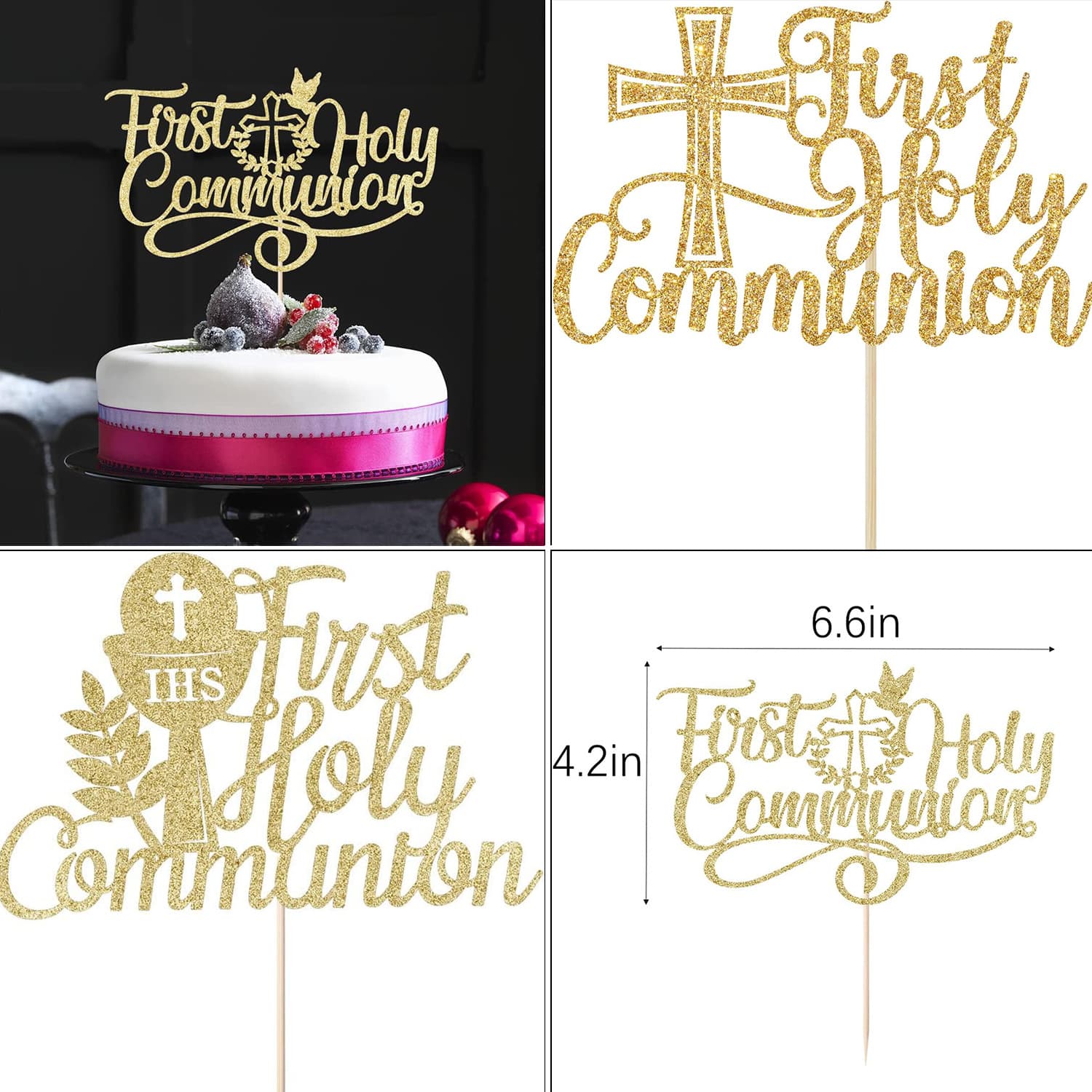 Cross-border hot-selling baby Communion baptism theme First Holy Communion cake decoration plug-in card
