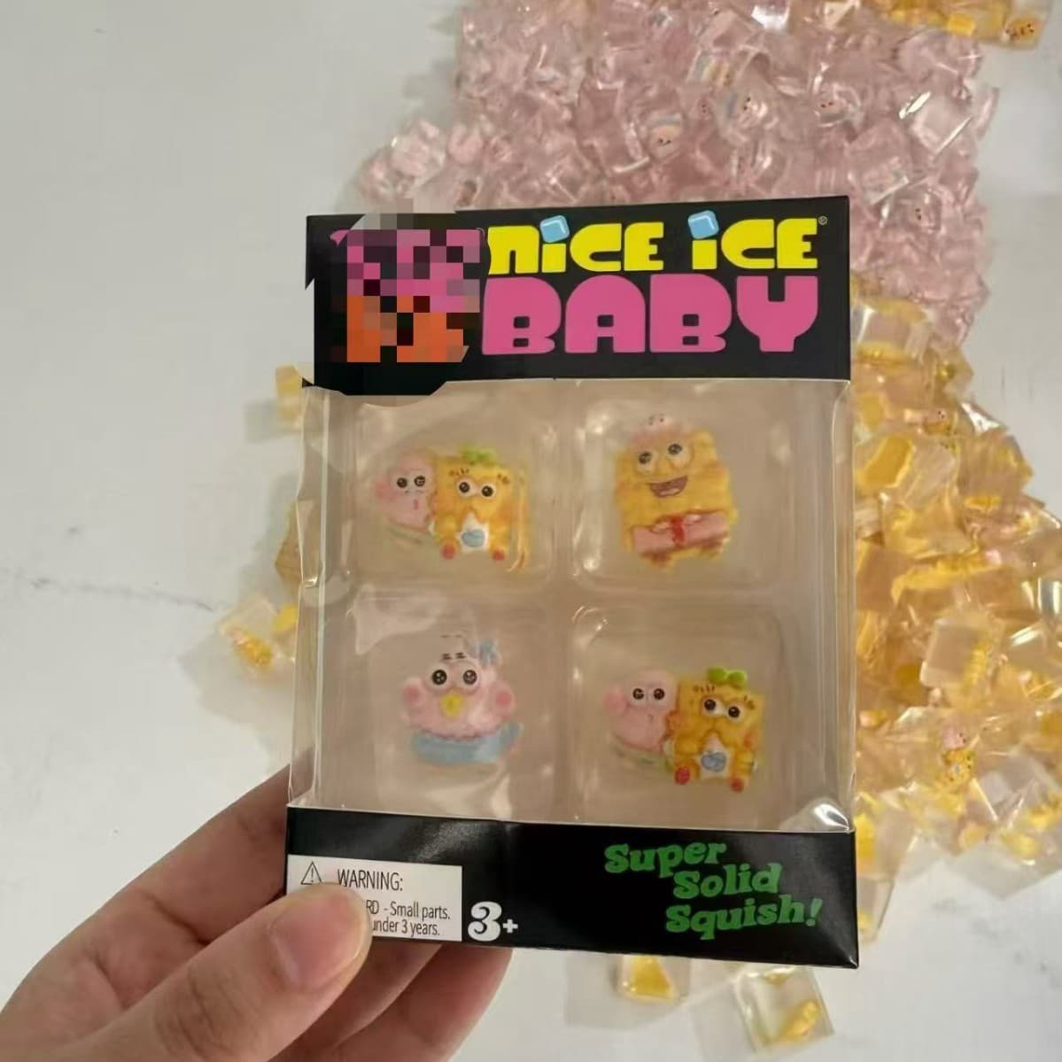 Maltose Ice Cube Squeeze Toy NeeDoh Nice Ice Cube Sensory Stress Relief Block 4-Piece Set