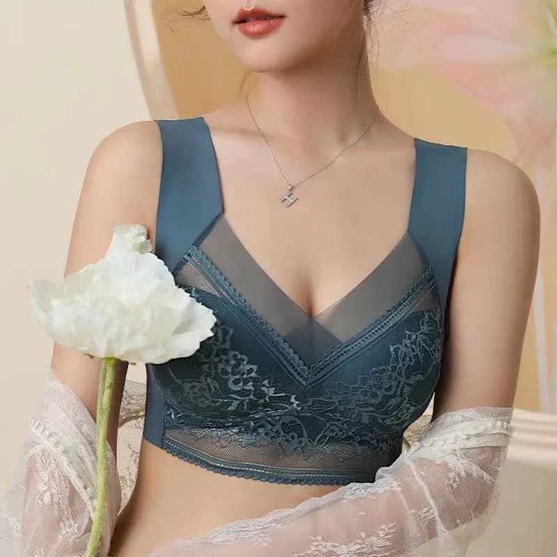 Ice silk seamless bra, one-piece women's underwear, push-up and side boob support, sexy sports bra, summer strapless bra
