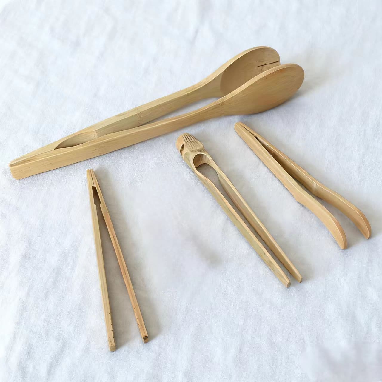 Tea bamboo tongs bread food tongs barbecue steamed buns bamboo tongs food grade non-hot bamboo tongs low price