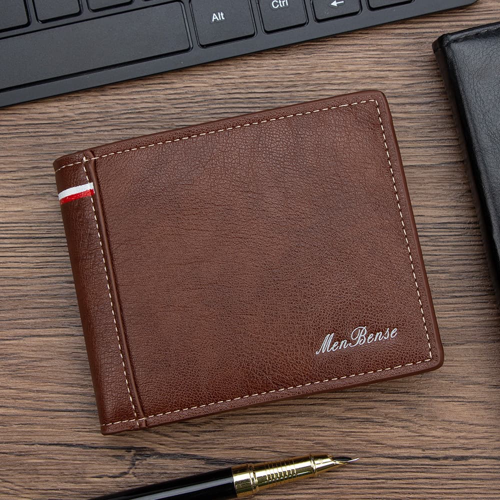 Cross-border spot new men's short wallet simple multi-functional multi-card slot wallet coin purse zipper coin bag