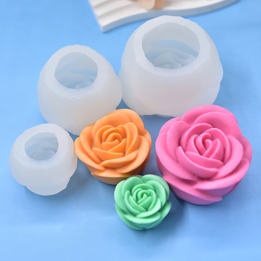 3D Rose Silicone Mold for Valentine's Day Floral Scented Candle, Plaster Ornament, Baking Cake Mold