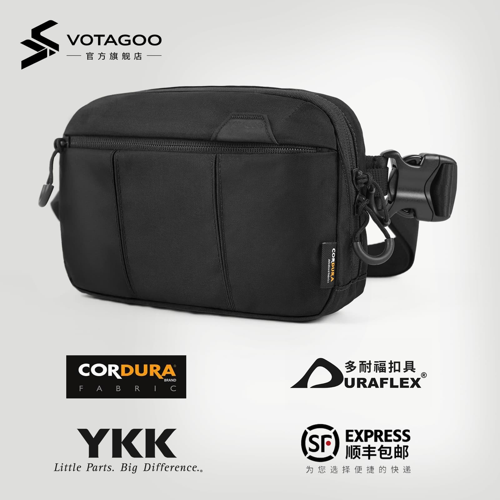 VOTAGOO VTX Outdoor Tactical Chest Pack CCW Concealed Carry Pistol Waist Pack EDC Daily Sling Crossbody Bag