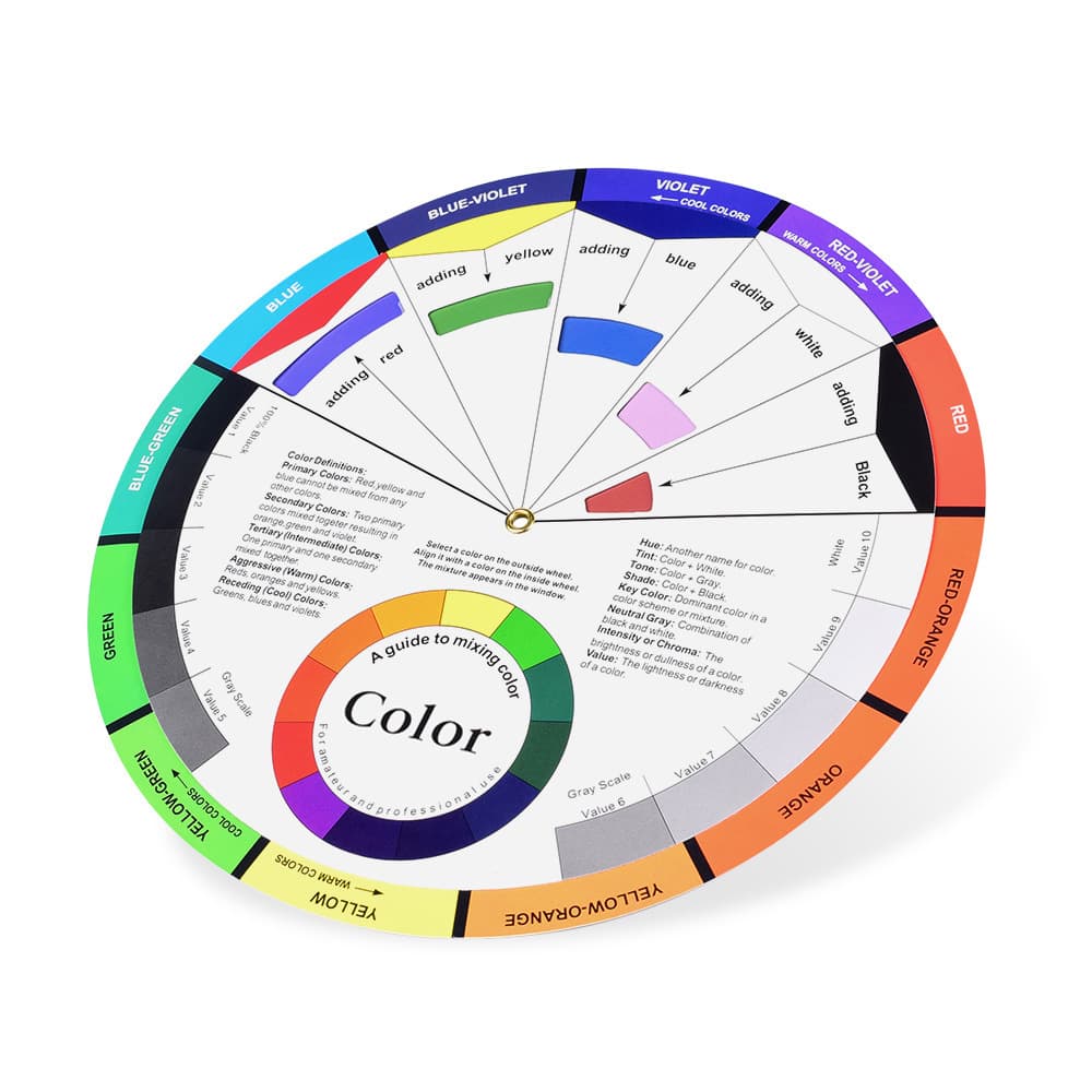 Color Wheel Basic Color Chart Tattoo Nail Art Color Matching Design Card Wholesale Polypropylene Material Beauty Display Board