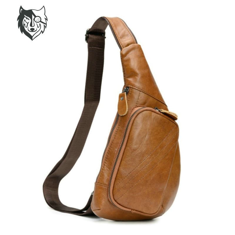 Men's New Casual Fashion Chest Bag Top Layer Cowhide Crossbody Korean Style Trendy Bag