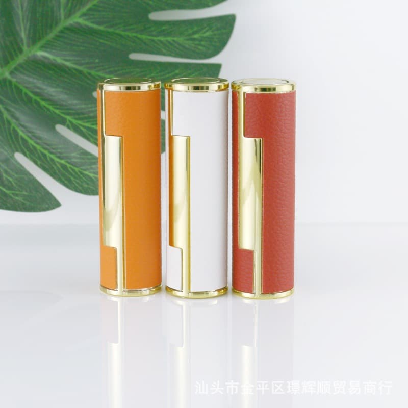 Stock high-quality leather-texture push-up tubes (12.1mm), empty lipstick cosmetic packaging