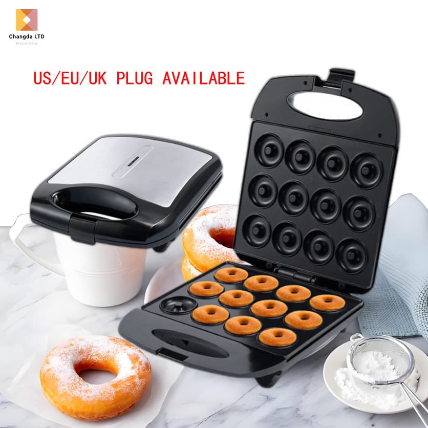 Dual-Sided Heating 12-Hole Donut Maker, Cake and Dessert Pastry Machine, Light Meal Bread Toaster with Drop Shipping