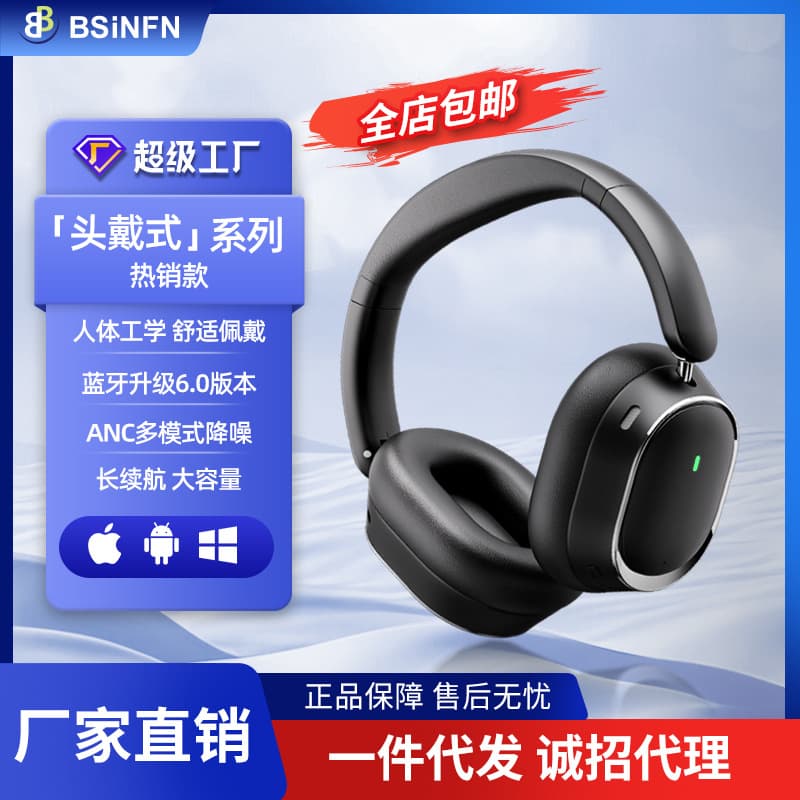 New ANC Active Noise Cancelling High-End Wireless Gaming Headset with Long Battery Life and Low Latency