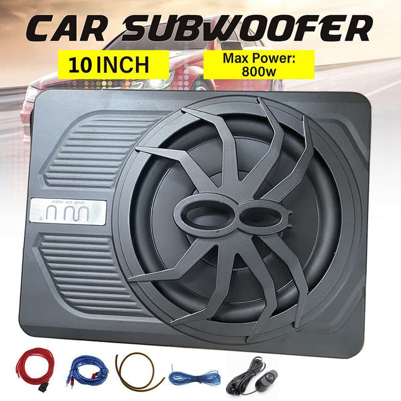Spider Car Subwoofer with Light 10inch Heavy Bass Modified Ultra-Thin Seat 800W Active Power Amplifier