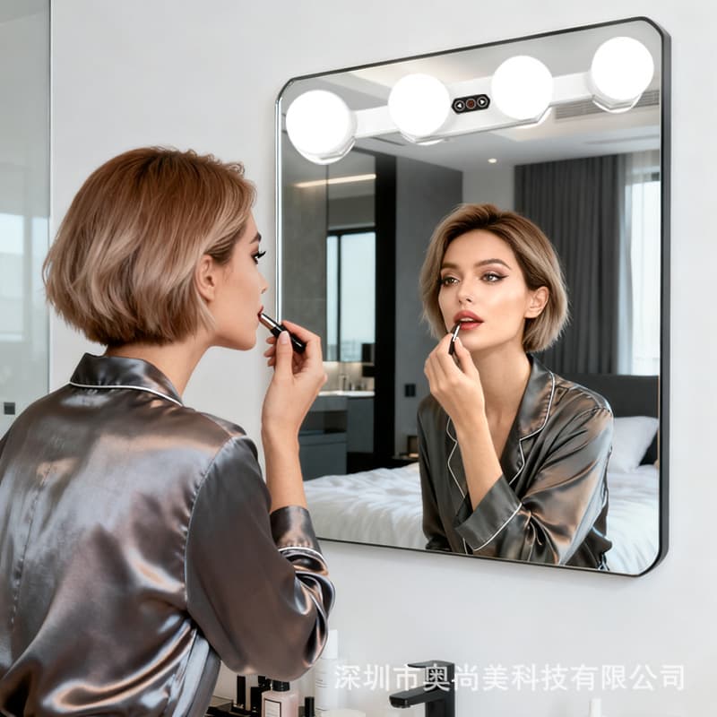 LED Mirror Light Bathroom Vanity Makeup Light Suction Cup Beauty Light Live Streaming Fill Light Makeup Mirror Bulb