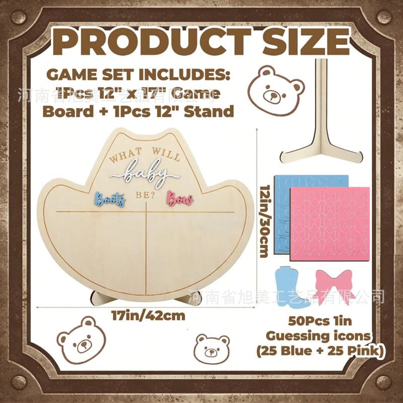 Wooden Baby Gender Reveal Voting Board with Stand Decoration Gender Guessing Game Gender Reveal Party Idea
