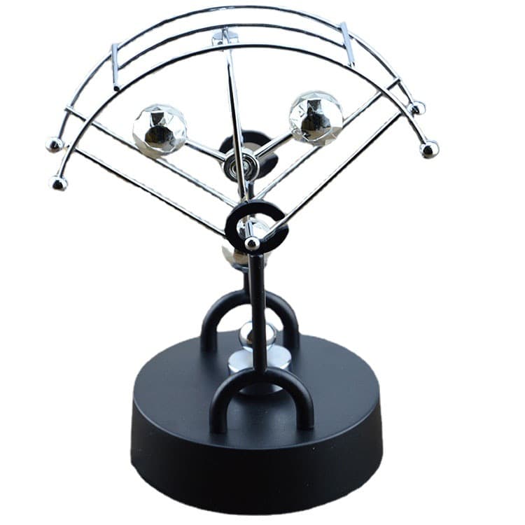 Metal Chaos Pendulum Ball Swinger Creative Science Education Instrument Parachute Fan Perpetual Motion Machine Home Decoration Craft
