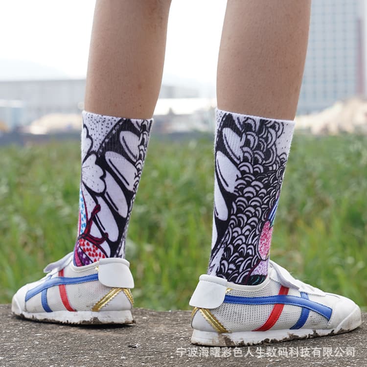 3D digital printing socks, 360-degree direct injection printing, cotton socks, polyester socks, nylon socks printing