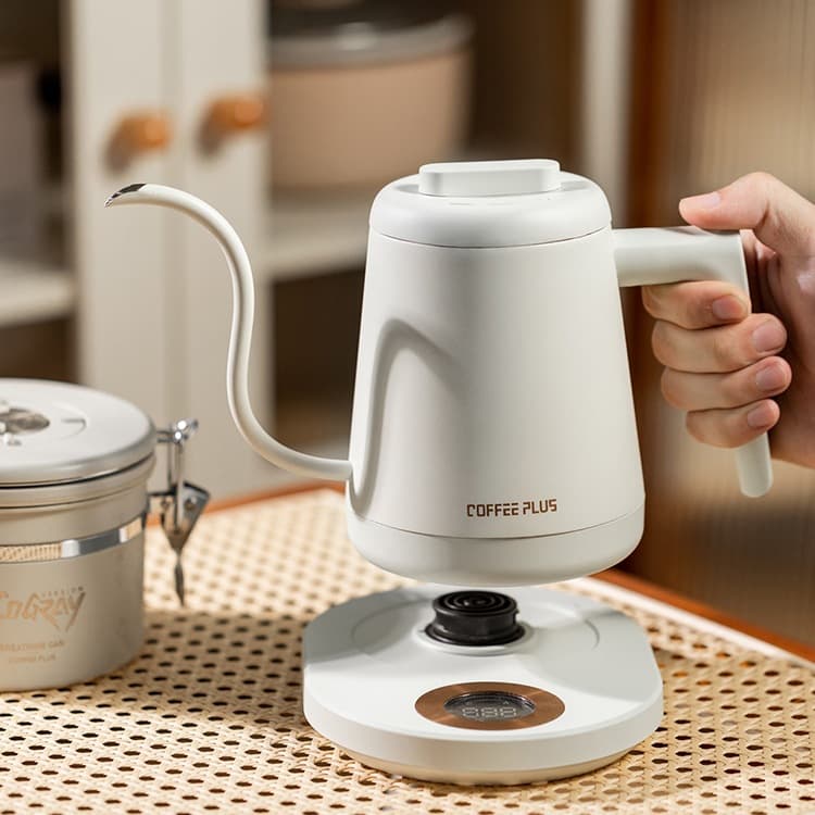 Hermit Smart Temperature Control Pour-Over Kettle, Stainless Steel Household Thin-Neck Long-Spout Electric Kettle