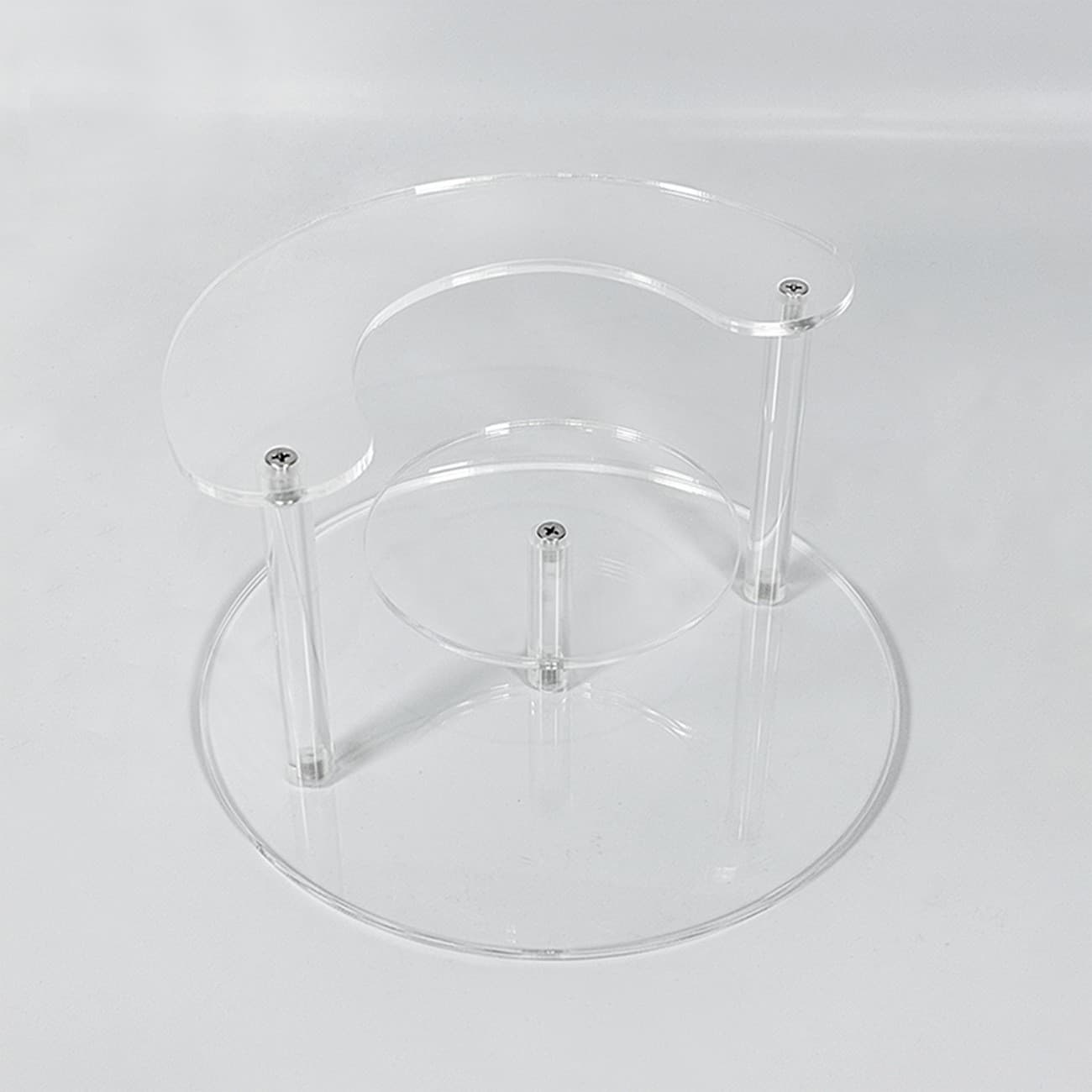 Acrylic Hexagonal Step Display Stand Transparent Hexagon Tiered Display Platform Tabletop Multi-layer