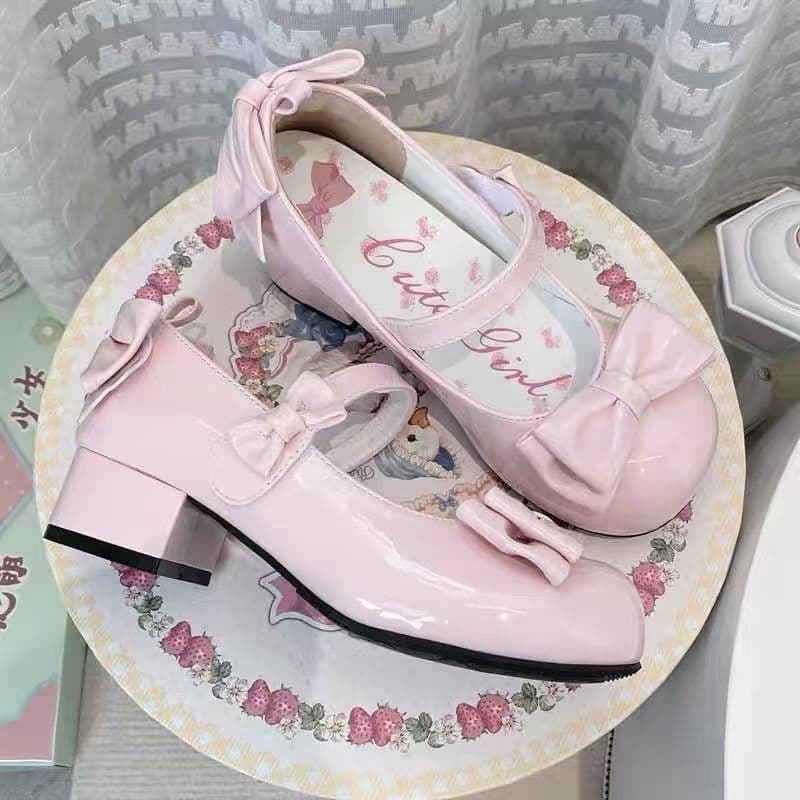 Mid Heel Shoes 2025 New Low Heel Lolita French Viral Flats Retro Elegant Girl Mary Jane Shoes Trendy