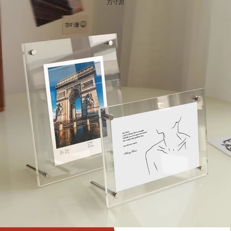 Acrylic Photo Frame Stand 6-Inch Transparent Crystal Wall-Mounted Ins Style Postcard Desktop Photo A4 Poster Frame