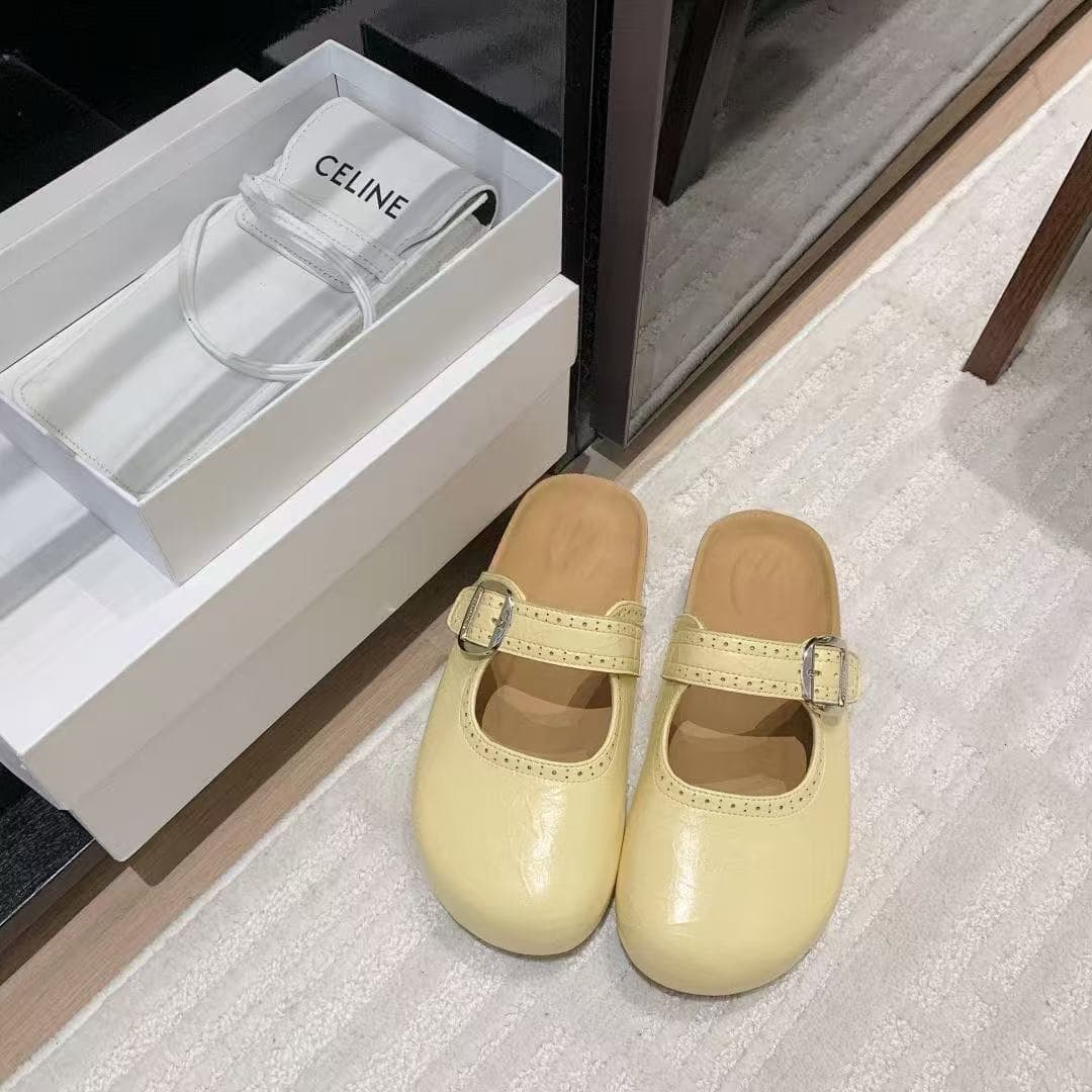 Ran Jie Clearance Sale: Closed-Toe Slippers for Women, New Style Birkenstock Slippers, One-Step Half Slippers, Flat Shoes