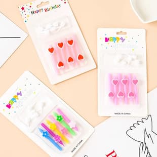 Korean Ins Retro Small Flower Birthday Candles, Cute Cartoon Flower Birthday Party Candle Cake Decoration Insert