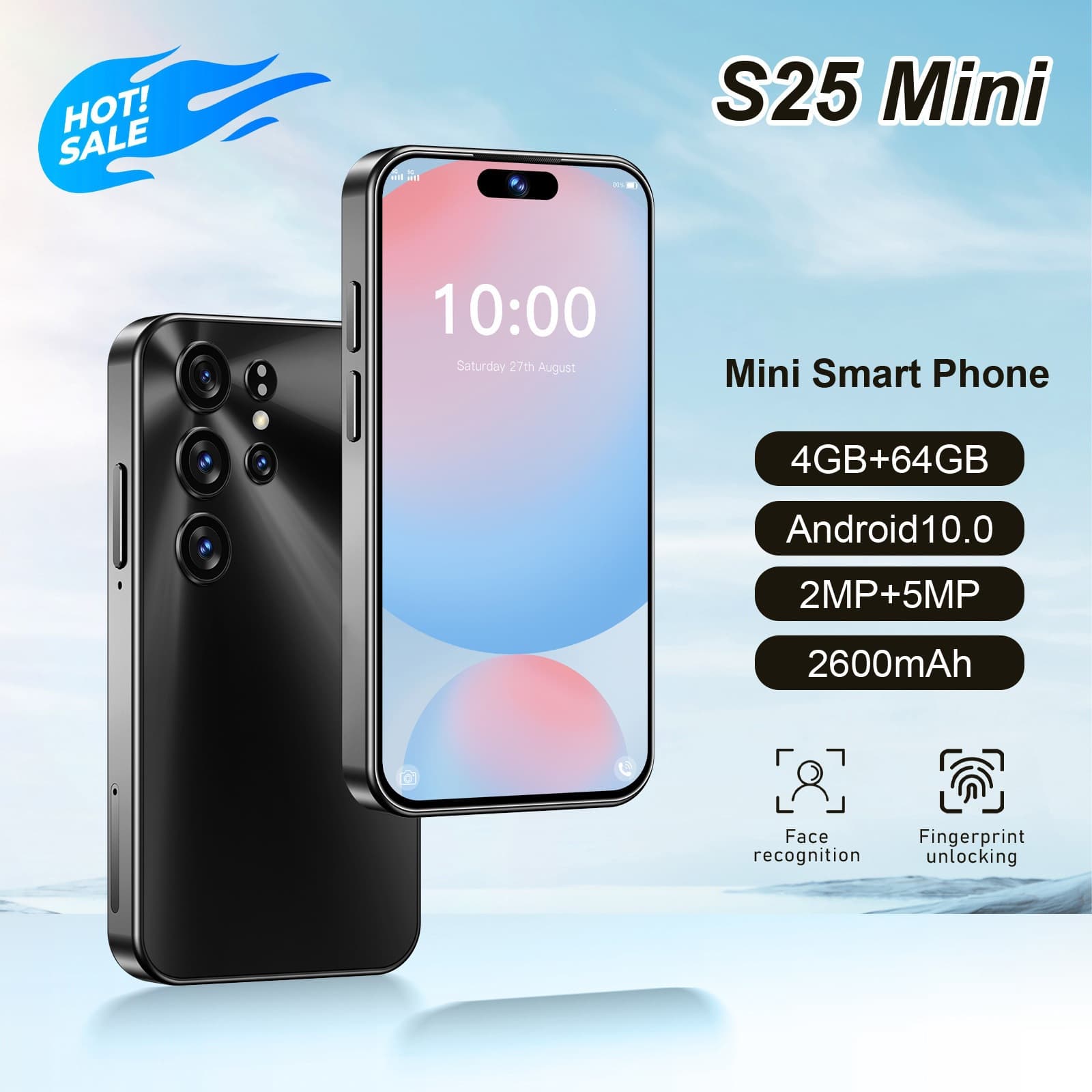 Cross-border Hot Selling S25 Mini Smartphone 4+64G Full Network Dual SIM Dual Standby Android Mini Phone