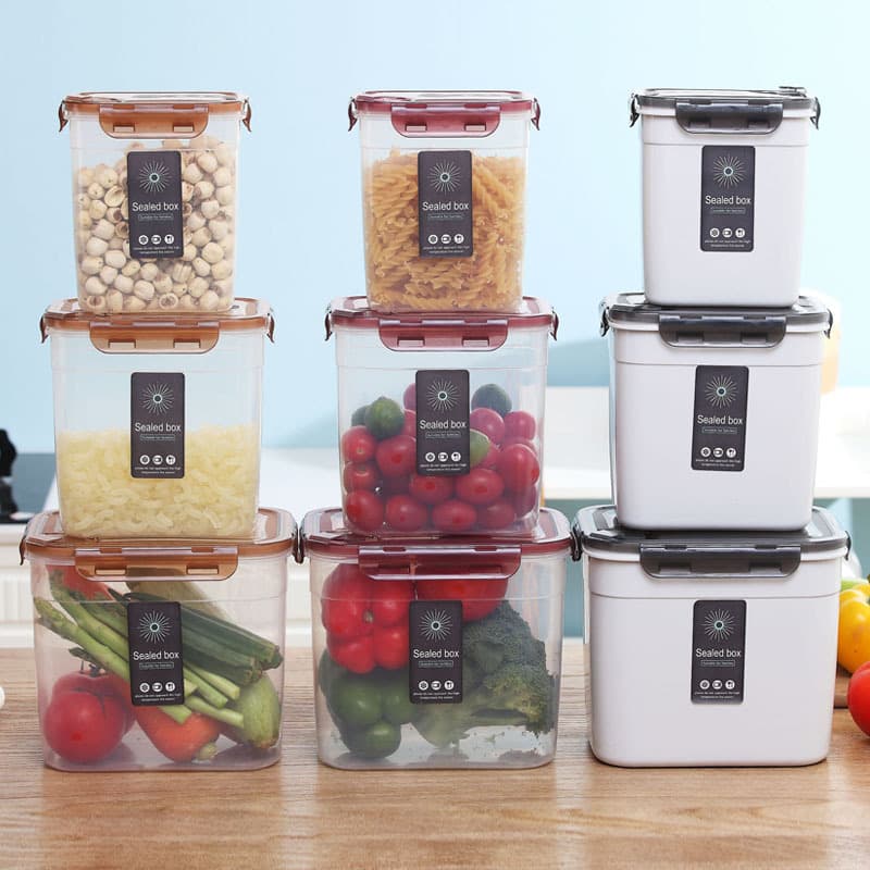 Transparent Refrigerator Crisper with Lid - Japanese Plastic Storage Box, Food Sealed Container, Microwave Safe