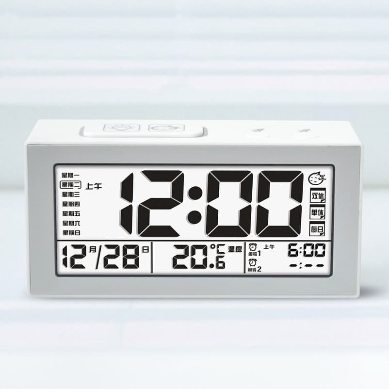 2025 New Electronic LCD Digital Alarm Clock Perpetual Calendar Desk Clock Ornament for Living Room Smart Timepiece