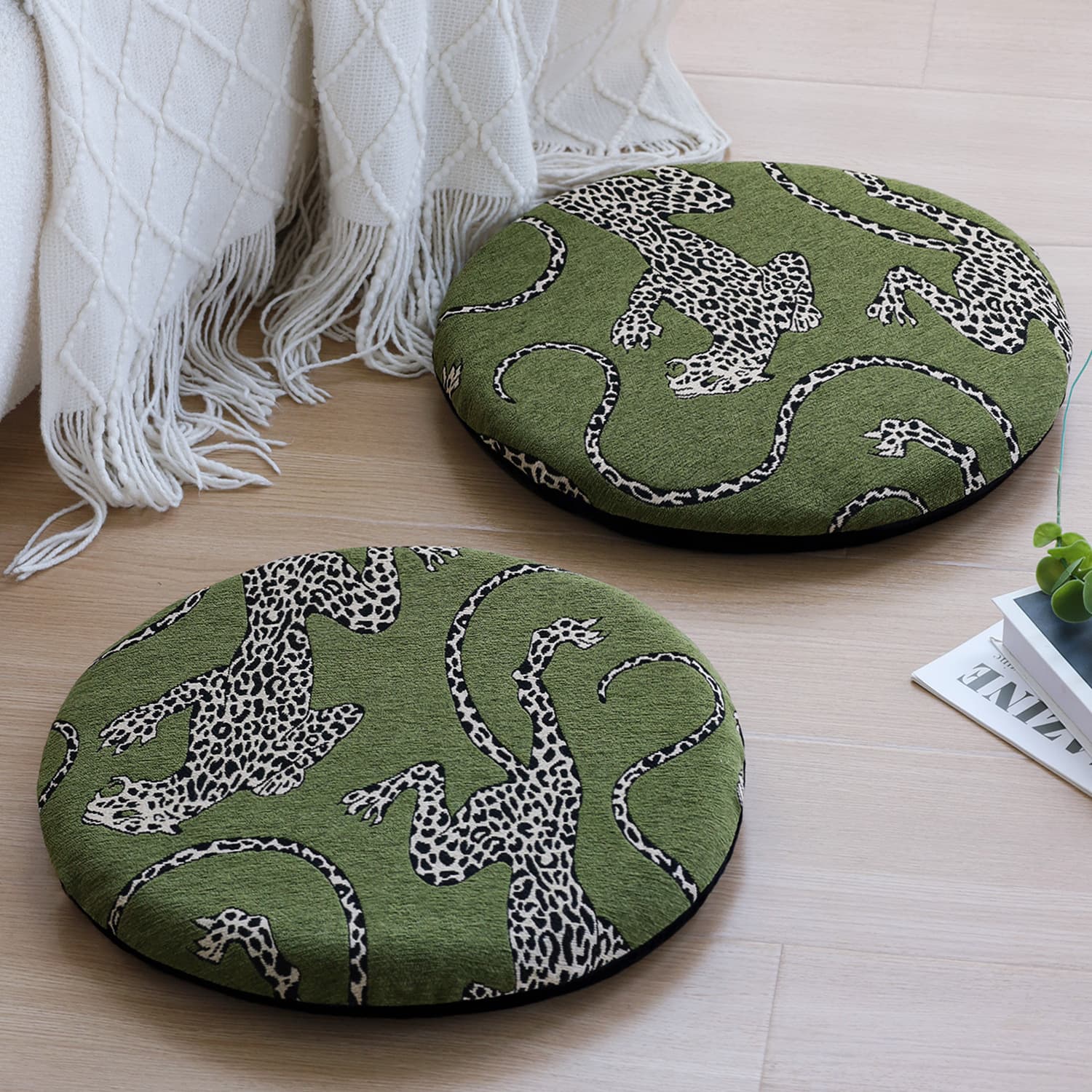 Vintage Round Chair Cushion Tatami Window Seat Cushion Office Butt Pad Seat Cushion Memory Foam Cushion Removable and Washable