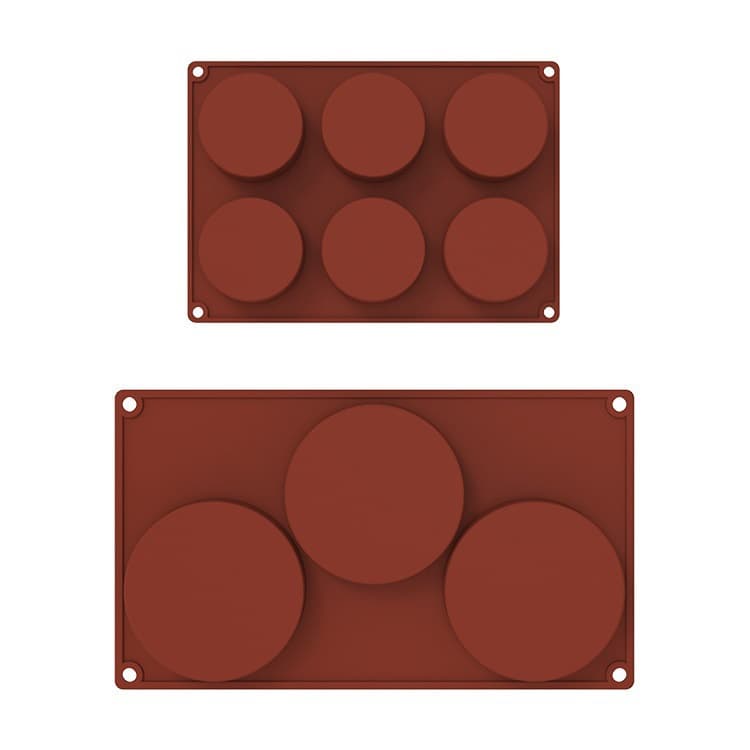 3 Round Baking Pan Chocolate Mold 6 Cylinder Silicone Cake Mold Dessert Mold Baking Tool