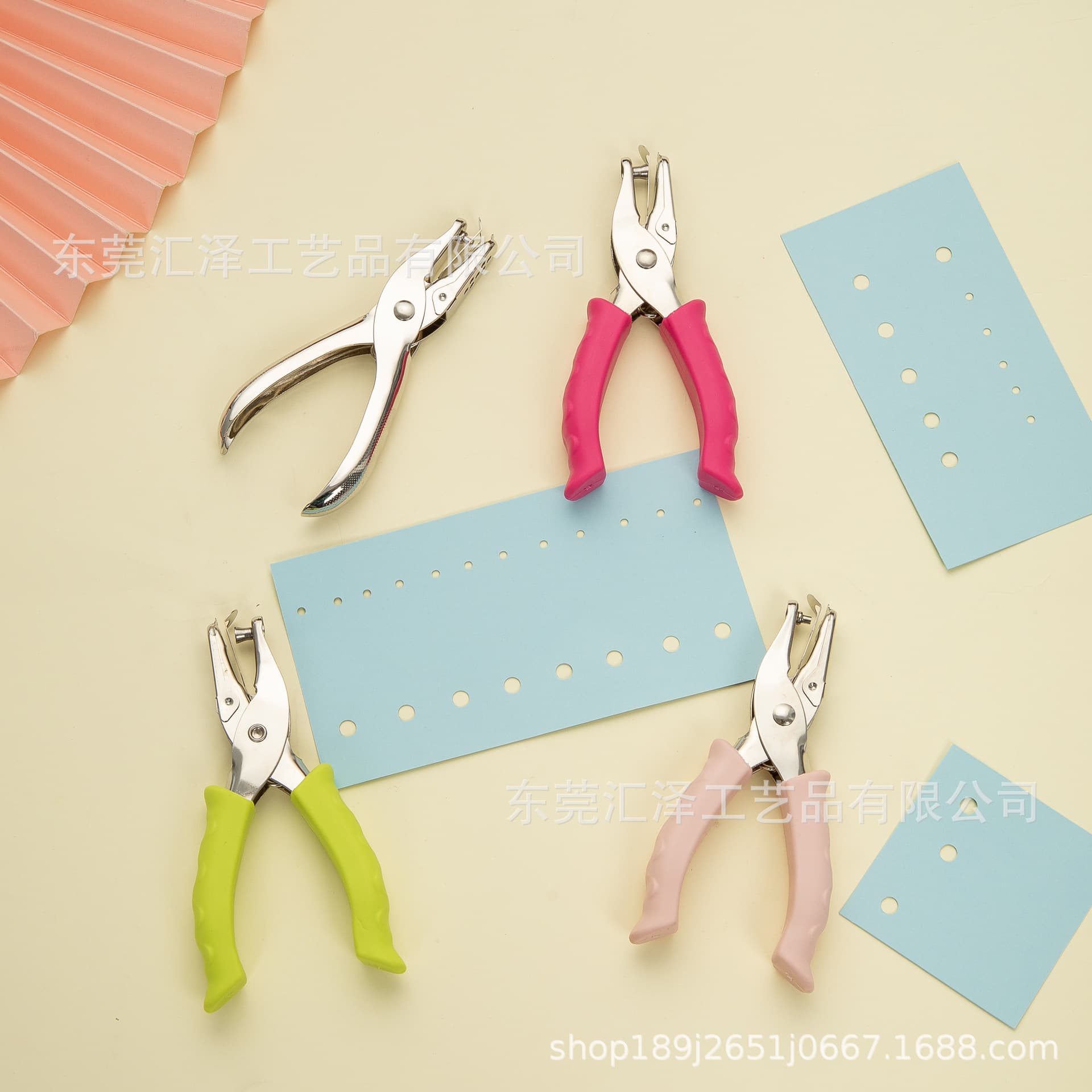 Single-Hole Punch for DIY Craft, 3mm/6mm Handheld Ticket Punch with Leather Grip