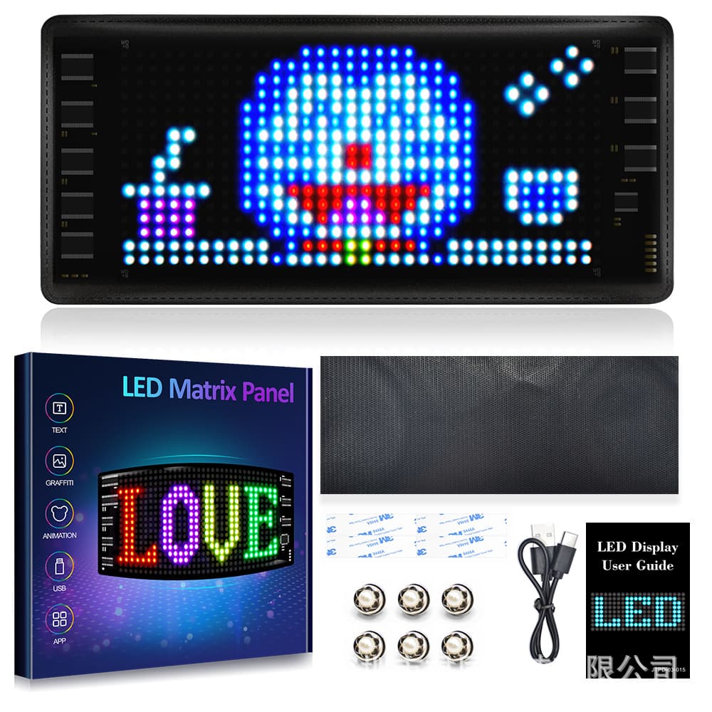 Cross-border trade model LED car sign with battery portable flexible small screen display - direct factory source